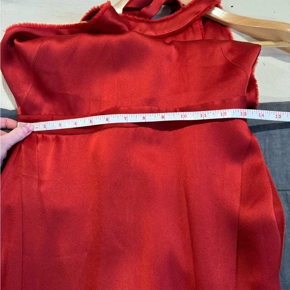Alexis Red Sanaya Tie-Back Satin Jumpsuit